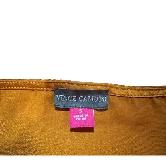 Vince Camuto Blouson-Sleeve Blouse burnt orange rust Sz S - Picture 5 of 10
